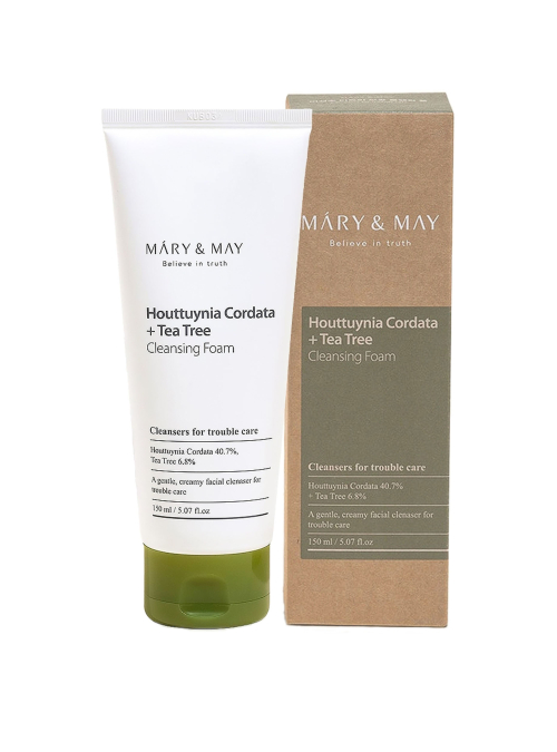 Очищающая пенка для лица Mary & May Tea Tree + Houttuynia Cordata Cleansing Foam