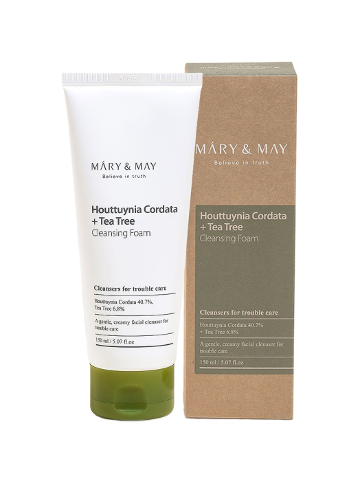 Очищающая пенка для лица Mary & May Tea Tree + Houttuynia Cordata Cleansing Foam