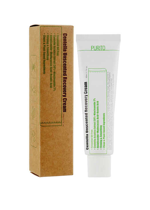 Крем для чувствительной кожи с центелой без эфирных масел Purito Centella Unscented Recovery Cream