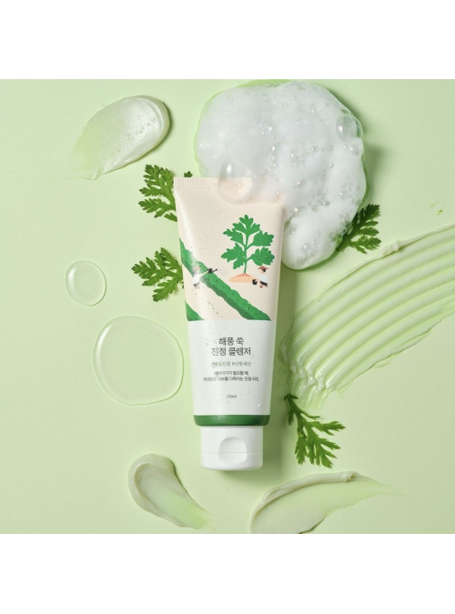 Успокаивающая пенка с морской полынью Round Lab Mugwort Calming Cleanser